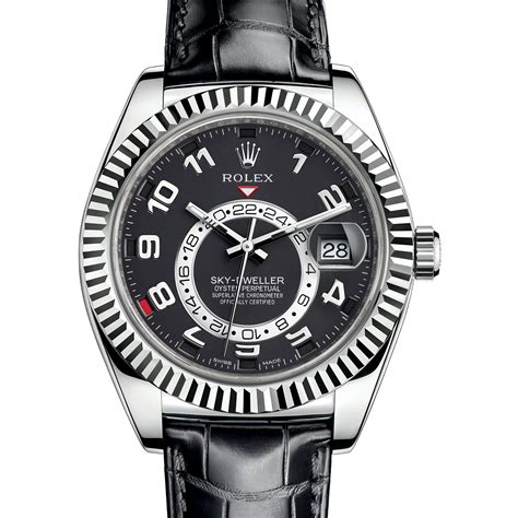 rolex sky-dweller black face gold white gold band|rolex 8385 18k white gold.